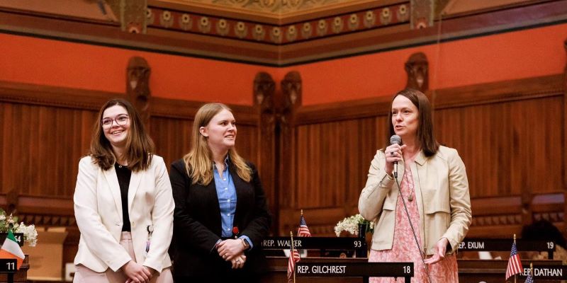 Students in DCF Spanish speaking program with DCF Commissioner and Professor Nina Heller